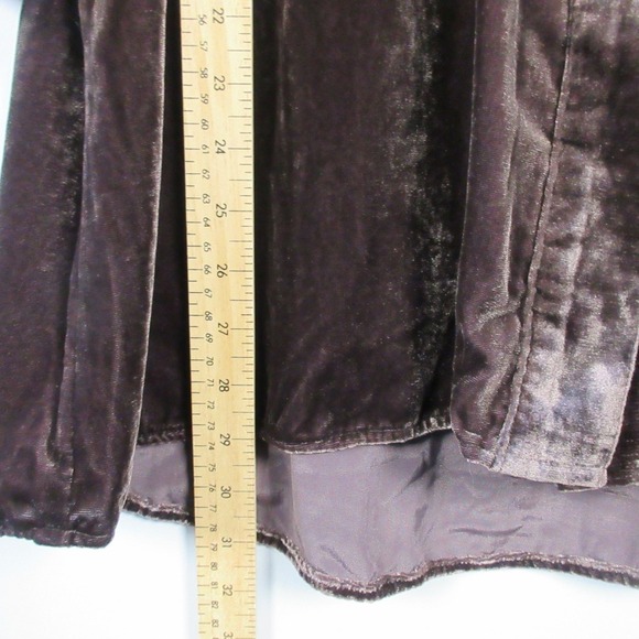 Habitat Velvet Tunic Women L Brown Viscose Blend Button Down Casual Dressy 320 - Picture 11 of 14